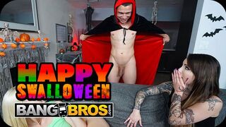 Bang Bros Network bemutatja: Vad Halloween szexparti kettő dögös csajjal